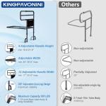 KingPavonini Bed Rails for Elderly Adults Safety ASTM Compliant, 2026 Upgraded Railings for Seniors with 9-Level Adjustable Handles, Stable Bed Cane Hold up to 400 lbs, Storage Bag & Tool-Free