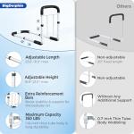 BigDolphin Bed Rails for Elderly Adults 2026 Upgrade - ASTM Compliant, Adjustable Bed Cane with Non-Slip Ergonomic Handle & Storage Pocket, Bed Railings for Seniors Hold up to 350 LBS, Tool-Free