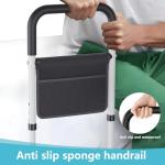 Hopelight Adjustable Bed Rail Support Handle with Storage Pouch, White and Black, Height Assist Safety Guard, Adjustable Bed Assist Rails for Seniors & Patients - Fits All Beds, Tool-Free Assembly