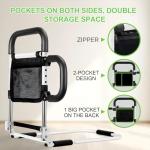 Ojiud Foldable Bed Rails for Elderly Adults Safety with Three Storage Pockets, Adjustable Bed Assist Rails for Seniors,Portable & Sturdy Grab Bar Bed Cane for King/Queen/Full/Twin (L)