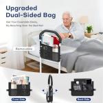 MNIENT Bed Rails for Elderly Adults Safety - ASTM Approved Bed Side Rail for Seniors with Support Leg,Two-side Storage Bag, Non-Slip Bed Assist Cane Guard,Adjustable Bedrails for King,Queen,Full,Twins