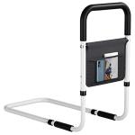 Hopelight Adjustable Bed Rail Support Handle with Storage Pouch, White and Black, Height Assist Safety Guard, Adjustable Bed Assist Rails for Seniors & Patients - Fits All Beds, Tool-Free Assembly