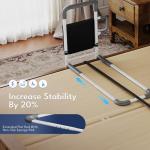 HOMEAL Bed Rails for Elderly Adults Safety, ASTM Approved Adjustable Bedside Assist Rail for Seniors with Sensor Light, Non-Slip Ergonomic Handle & Support Bar, 350lb Tested, Fixing Strap (Grey)