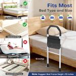 MNIENT Bed Rails for Elderly Adults Safety - ASTM Approved Bed Side Rail for Seniors with Support Leg,Two-side Storage Bag, Non-Slip Bed Assist Cane Guard,Adjustable Bedrails for King,Queen,Full,Twins