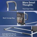 HOMEAL Bed Rails for Elderly Adults Safety, ASTM Approved Adjustable Bedside Assist Rail for Seniors with Sensor Light, Non-Slip Ergonomic Handle & Support Bar, 350lb Tested, Fixing Strap (Grey)