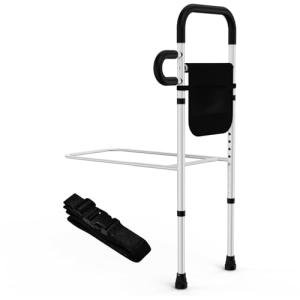 Bed Rails for Elderly Adults Safety - Adjustable Bed Assist Rails for Full Size, Portable Bed Cane for Seniors With Storage Pocket, Hold Up to 330 Lbs, Easy Setup, Bedside Safety and Stability