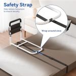 Josmimic Bed Rails for Elderly Adults Safety - Height Adjustable Bedrail with Storage Pocket and Non-Slip Handle Bar for Getting in&Out of Bed, Hold up to 300LBs - Fits Twin Full Queen King,Black