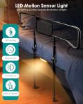 AMOVO Bed Rails for Elderly Adults Safety - Foldable Bed Assist Rails for Seniors Bed Side Grab Bar with Sensor Light, Adjustable Bedside Railing Safety Guard Rail Cane (ASTM F3186–17 Certified)
