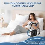 HEPO Bed Rails for Elderly Adults Safety with Storage Pocket, Assist Rail with Dual Grab Bars for Easily Getting in & Out of Bed, Bed Rail Fits King, Queen, Full, Twin Bed