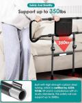 AMOVO Bed Rails for Elderly Adults Safety - Foldable Bed Assist Rails for Seniors Bed Side Grab Bar with Sensor Light, Adjustable Bedside Railing Safety Guard Rail Cane (ASTM F3186–17 Certified)