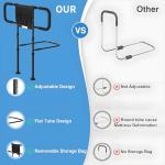 Eakertte Bed Rails for Elderly Adults Safety - Adjustable Bed Side Rails with Support Leg, Bed Cane with Storage Bag and Motion Sensor Light, Fits Queen, King, Twin, Full, Supports up to 400lbs