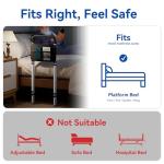 Josmimic Bed Rails for Elderly Adults Safety - Height Adjustable Bedrail with Storage Pocket and Non-Slip Handle Bar for Getting in&Out of Bed, Hold up to 300LBs - Fits Twin Full Queen King,Black