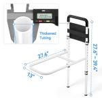 Josmimic Bed Rails for Elderly Adults Safety - Height Adjustable Bedrail with Storage Pocket and Non-Slip Handle Bar for Getting in&Out of Bed, Hold up to 300LBs - Fits Twin Full Queen King,Black