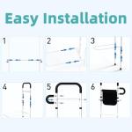 Bed Rails for Elderly Adults Safety - Adjustable Bed Assist Rails for Full Size, Portable Bed Cane for Seniors With Storage Pocket, Hold Up to 330 Lbs, Easy Setup, Bedside Safety and Stability