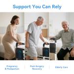 Josmimic Bed Rails for Elderly Adults Safety - Height Adjustable Bedrail with Storage Pocket and Non-Slip Handle Bar for Getting in&Out of Bed, Hold up to 300LBs - Fits Twin Full Queen King,Black