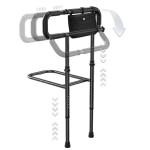 Fasjloctavty Foldable Bed Safety Rail for Elderly, Adjustable Height Bed Assist Handle with Extendable Armrest, Bedrails with Storage Pouch, Bed Rails for Queen King Single Beds (with Legs)