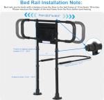 Bed Rails for Elderly Adults Safety - Elderly Assistance Products, Bedrails for Rlderly Adults Grab Bar Bed Handrails, Bed Rail with Pocket, Motion Sensor Light Fits King, Queen, Full, Twin (Black)