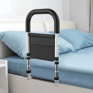 BOLESHU Bed Rails for Elderly Adults Safety, Medical Bed Assist Rail for Seniors, Bedrails for King Twin Full Size Bed, Height Adjustable Bedside Railing Grab Bar Handle with Storage Bag