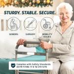 Lunderg Large Bed Assist Rail for Seniors with Motion-Activated Light & Non-Slip Bar - Easy to Install Bed Rails for Elderly Adults Safety & Post-Surgery - Helps Reduce Falls & Support Independence