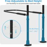 Bed Rails for Elderly Adults Safety - Elderly Assistance Products, Bedrails for Rlderly Adults Grab Bar Bed Handrails, Bed Rail with Pocket, Motion Sensor Light Fits King, Queen, Full, Twin (Black)