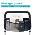 AOHHL Bed Rails for Elderly Adults Safety Adjustable Heights Storage Pocket Assist Support Side Railings for Seniors Citizens Slides Under Mattressbed Cane Bed Guard Bed Handles Bars(White)