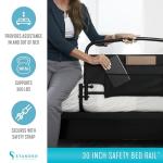 Stander 30inch Safety Bed Rail with Padded Pouch, Folding Guardrail for Adults, Seniors, and Elderly, Bedside Stand Assist Bar, Fits King, Queen, Full, and Twin Beds, ASTM Safety Approved Bedrail