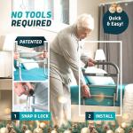 Lunderg Large Bed Assist Rail for Seniors with Motion-Activated Light & Non-Slip Bar - Easy to Install Bed Rails for Elderly Adults Safety & Post-Surgery - Helps Reduce Falls & Support Independence