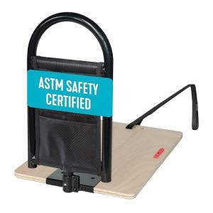 Stander BedCane, Adult Bed Rail and Support Handle, Bedside Safety Elderly Stand Assist with Organizer Pouch, ASTM Safety Approved Bedrail