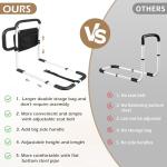 NobrNyanT Bed Rails Grab Bar Bed Handrails for Elderly Adults Safety, Bed Cane for Seniors with Foam Handle and Storage Pocket, Adjustable Bedside Assist