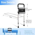 PidmFoy Bed Rails for Elderly Adults Safety, Height Adjustable Bed Cane, Bed Assist Rails for Seniors with Support Feet, Bedrails for Elderly Adults Grab Bar Handrails for Most Genre