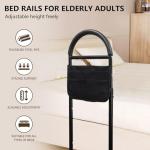 Ceither ASTM Approved Bed Rails for Elderly Adults Safety - 330lbs Weight Capacity, Height Adjustable Non-Slip Handle with Fixing Strap, Tool-Free Installation for Seniors/Pregnant/Disabled