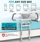 Packve Foldable Bed Rails for Elderly Adults Safety - Bed Side Assist Rail for Seniors with Extendable Guard Rails & Storage Bag, Adjustable Height Bedrails for Queen King Full Size Bed