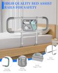 Bed Rails for Elderly Adults Safety, Extended Bed Assist Rail for Seniors with Motion Sensor Light - Adjustable Side Bed Guard Rails Handle Support Bar with Storage Bag, Fit King Queen Full Twin Beds