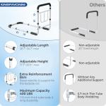 Bed Rails for Elderly Adults Safety - 2026 Upgrade - ASTM Compliant, Adjustable Bed Cane with Non-Slip Ergonomic Handle & Storage Pocket, Bed Railings for Seniors Load 400 LBS, Tool-Free Assembly