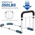 BigDolphin Bed Rails for Elderly Adults Safety 2026 Upgrade - ASTM Compliant Adjustable Bed Cane with Non-Slip Ergonomic Handle & Storage Pocket, Bed Railings for Seniors Support 350 LBS, Tool-Free