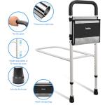PidmFoy Bed Rails for Elderly Adults Safety, Height Adjustable Bed Cane, Bed Assist Rails for Seniors with Support Feet, Bedrails for Elderly Adults Grab Bar Handrails for Most Genre