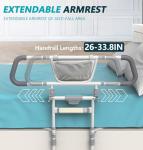 Packve Foldable Bed Rails for Elderly Adults Safety - Bed Side Assist Rail for Seniors with Extendable Guard Rails & Storage Bag, Adjustable Height Bedrails for Queen King Full Size Bed