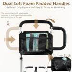 NobrNyanT Bed Rails Grab Bar Bed Handrails for Elderly Adults Safety, Bed Cane for Seniors with Foam Handle and Storage Pocket, Adjustable Bedside Assist