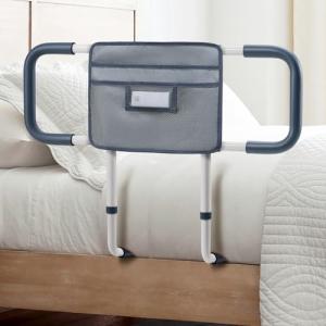 CanFord Bed Rails for Elderly Adults Safety Extended Side Assist Grab Bar Handrails for Seniors Adjustable Bed Cane with Motion Sensor Light Bed Guard Handle Bedside Railing, Fit King Queen Full Twin