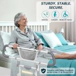 Packve Foldable Bed Rails for Elderly Adults Safety - Bed Side Assist Rail for Seniors with Extendable Guard Rails & Storage Bag, Adjustable Height Bedrails for Queen King Full Size Bed