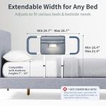 CanFord Bed Rails for Elderly Adults Safety Extended Side Assist Grab Bar Handrails for Seniors Adjustable Bed Cane with Motion Sensor Light Bed Guard Handle Bedside Railing, Fit King Queen Full Twin