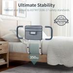 CanFord Bed Rails for Elderly Adults Safety Extended Side Assist Grab Bar Handrails for Seniors Adjustable Bed Cane with Motion Sensor Light Bed Guard Handle Bedside Railing, Fit King Queen Full Twin