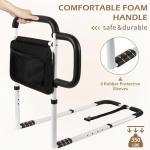 NobrNyanT Bed Rails Grab Bar Bed Handrails for Elderly Adults Safety, Bed Cane for Seniors with Foam Handle and Storage Pocket, Adjustable Bedside Assist
