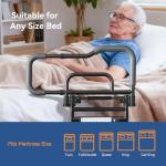 Bed Rails for Elderly Adults Safety, Foldable Bed Assist Rails for Seniors with Sensor Light & Storage Pocket, Adjustable Height, 180° One-Hand Folding Bed Side Rails Fit King Queen Full Twin