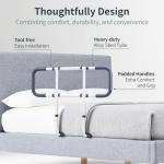 CanFord Bed Rails for Elderly Adults Safety Extended Side Assist Grab Bar Handrails for Seniors Adjustable Bed Cane with Motion Sensor Light Bed Guard Handle Bedside Railing, Fit King Queen Full Twin