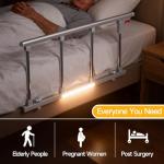 Gitaobac Bed Rails for Elderly Adults Safety, Folding Assist Handle with Motion Sensor Light, Fall Prevention Guard for Seniors & Surgery Patients, Fits Twin, Queen & King Beds, Tool-Free Assembly
