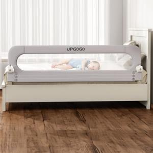 UPGOGO Folding Bed Rail for Toddlers,Baby Bed Rail Guard with Reinforced Anchor Safety System,Fit Bunk,Full Size,Queen,King,Twin(Grey,71"x23.6")