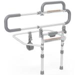 Lemagalu Heavy Duty Bed Rails for Elderly Adults Safety-Foldable Bed Rail for Senior with Adjustable Heights Fits All Bed Sizes，Bed Handle Bedside Assist with Pocket -504M (White and Gray)