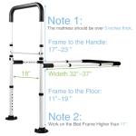 LandTale Bed Assist Rails Adjustable, Safety Bed Handle with Leg, Fall Prevention Hand Guard Grab Bar Bed Cane, Bed Rails for Elderly, Adults, Senior, Handicap, Disabled, Fit King, Queen, Full, Twin