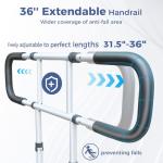 Agrish Bed Rails for Elderly Adults Safety, Adjustable Extended Bed Rails for Seniors with Pouch - 400lbs ASTM Approved Bed Side Rails, Fit for Elderly, Disabled, Pregnant